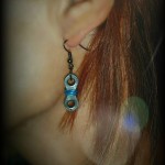 blue earrings model